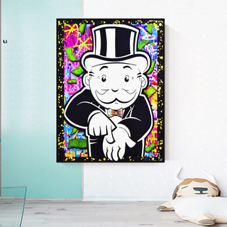 Alec Monopoly Give Me Money Canvas Wall Art-GraffitiWallArt