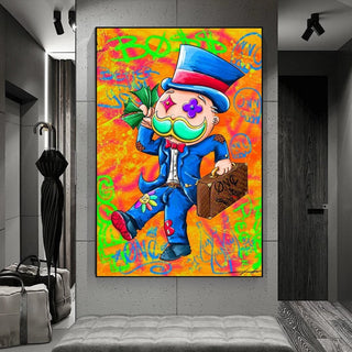 Alec Monopoly Goat Millionaire Canvas Wall Art-GraffitiWallArt