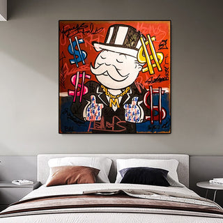 Alec Monopoly Graffiti Art Rich Money Canvas Wall Art-GraffitiWallArt