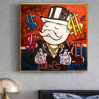 Alec Monopoly Graffiti Art Rich Money Canvas Wall Art-GraffitiWallArt