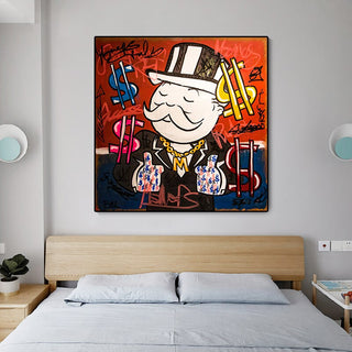 Alec Monopoly Graffiti Art Rich Money Canvas Wall Art-GraffitiWallArt