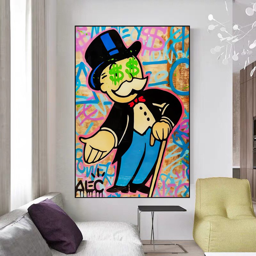 Alec Monopoly Graffiti Canvas Wall Art-GraffitiWallArt