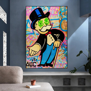 Alec Monopoly Graffiti Canvas Wall Art-GraffitiWallArt