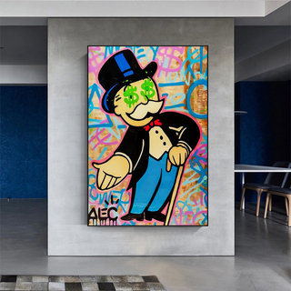 Alec Monopoly Graffiti Canvas Wall Art-GraffitiWallArt