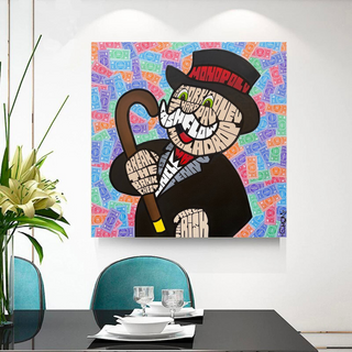 Alec Monopoly Graffiti Money Man Canvas Wall Art-GraffitiWallArt