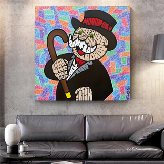 Alec Monopoly Graffiti Money Man Canvas Wall Art-GraffitiWallArt