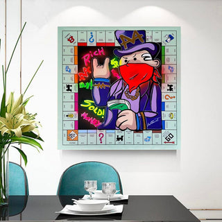 Alec Monopoly Masked Canvas Wall Art-GraffitiWallArt