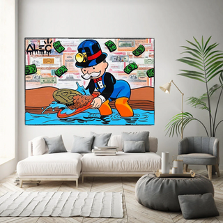 Alec Monopoly Millionaire BITCOIN Mining Canvas Wall Art-GraffitiWallArt