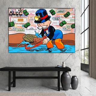 Alec Monopoly Millionaire BITCOIN Mining Canvas Wall Art-GraffitiWallArt