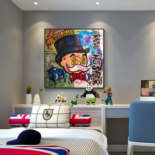 Alec Monopoly Millionaire Canvas Wall Art - Luxurious Home Decor-GraffitiWallArt