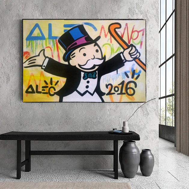 Alec Monopoly Millionaire Canvas Wall Art - Luxury Home Decor-GraffitiWallArt