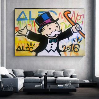 Alec Monopoly Millionaire Canvas Wall Art - Luxury Home Decor-GraffitiWallArt