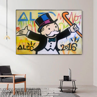 Alec Monopoly Millionaire Canvas Wall Art - Luxury Home Decor-GraffitiWallArt