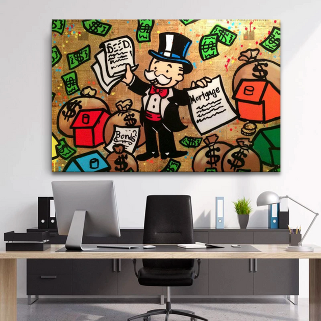 Alec Monopoly Millionaire Chilling Canvas Wall Art