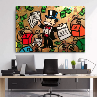 Alec Monopoly Millionaire Chilling Canvas Wall Art-GraffitiWallArt