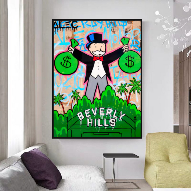 Alec Monopoly Millionaire in Beverly Hills Canvas Wall Art