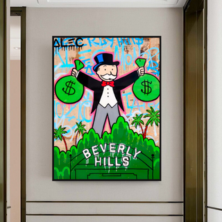 Alec Monopoly Millionaire in Beverly Hills Canvas Wall Art-GraffitiWallArt