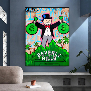 Alec Monopoly Millionaire in Beverly Hills Canvas Wall Art-GraffitiWallArt