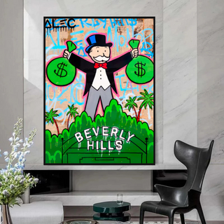 Alec Monopoly Millionaire in Beverly Hills Canvas Wall Art-GraffitiWallArt