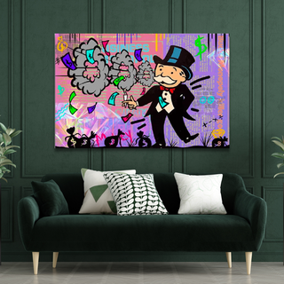 Alec Monopoly Millionaire Money Hoops Canvas Wall Art-GraffitiWallArt