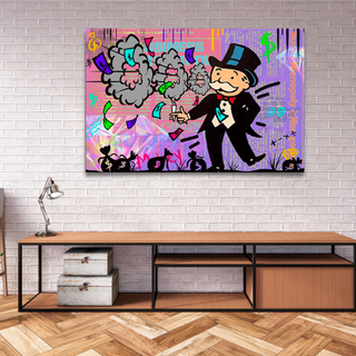 Alec Monopoly Millionaire Money Hoops Canvas Wall Art-GraffitiWallArt