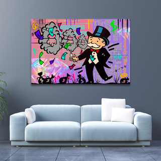 Alec Monopoly Millionaire Money Hoops Canvas Wall Art-GraffitiWallArt