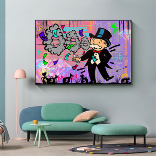 Alec Monopoly Millionaire Money Hoops Canvas Wall Art-GraffitiWallArt