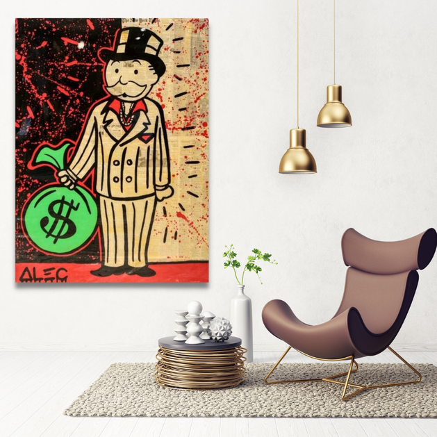 Alec Monopoly Millionaire Money Talks Canvas Wall Art-GraffitiWallArt