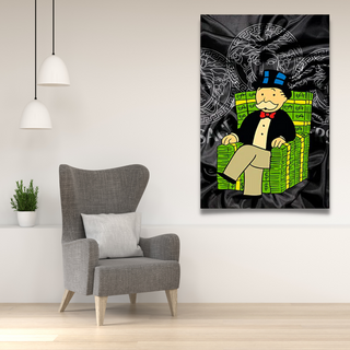 Alec Monopoly Millionaire on Dollars Canvas Wall Art-GraffitiWallArt