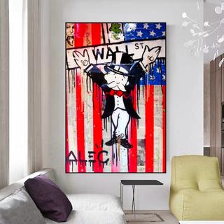 Alec Monopoly Millionaire Wall Street USA Canvas Wall Art-GraffitiWallArt