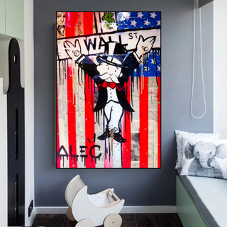 Alec Monopoly Millionaire Wall Street USA Canvas Wall Art-GraffitiWallArt