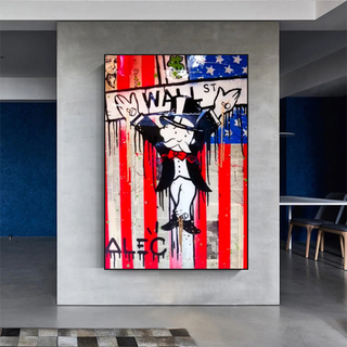 Alec Monopoly Millionaire Wall Street USA Canvas Wall Art-GraffitiWallArt