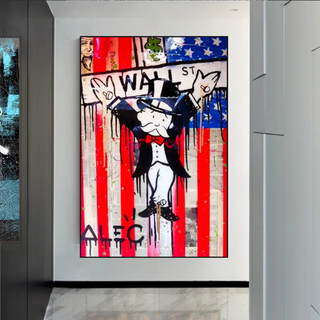 Alec Monopoly Millionaire Wall Street USA Canvas Wall Art-GraffitiWallArt