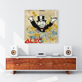 Alec Monopoly Money Man Millionaire Canvas Wall Art-GraffitiWallArt