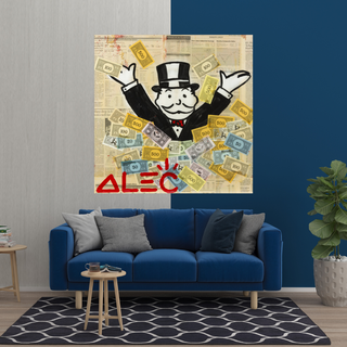 Alec Monopoly Money Man Millionaire Canvas Wall Art-GraffitiWallArt