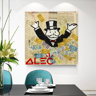 Alec Monopoly Money Man Millionaire Canvas Wall Art-GraffitiWallArt