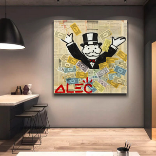 Alec Monopoly Money Man Millionaire Canvas Wall Art-GraffitiWallArt