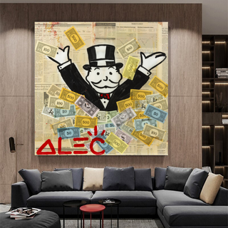 Alec Monopoly Money Man Millionaire Canvas Wall Art-GraffitiWallArt