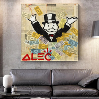 Alec Monopoly Money Man Millionaire Canvas Wall Art-GraffitiWallArt