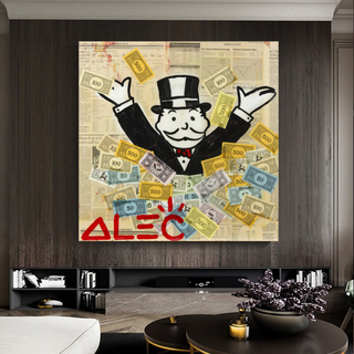 Alec Monopoly Money Man Millionaire Canvas Wall Art-GraffitiWallArt