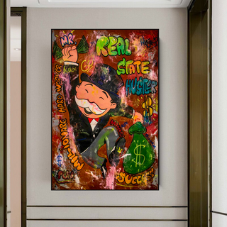 Alec Monopoly Money Man Real Estate Hustler Canvas Wall Art-GraffitiWallArt