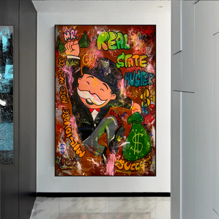 Alec Monopoly Money Man Real Estate Hustler Canvas Wall Art-GraffitiWallArt