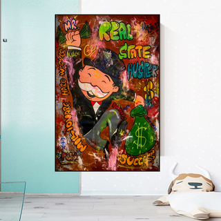 Alec Monopoly Money Man Real Estate Hustler Canvas Wall Art-GraffitiWallArt