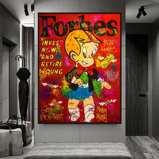 Alec Monopoly Richie Rich Canvas Wall Art - Retire Young-GraffitiWallArt