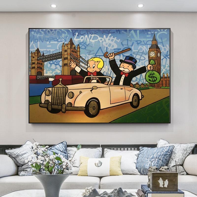 Alec Monopoly Richie Rich Money Canvas Wall Art-GraffitiWallArt