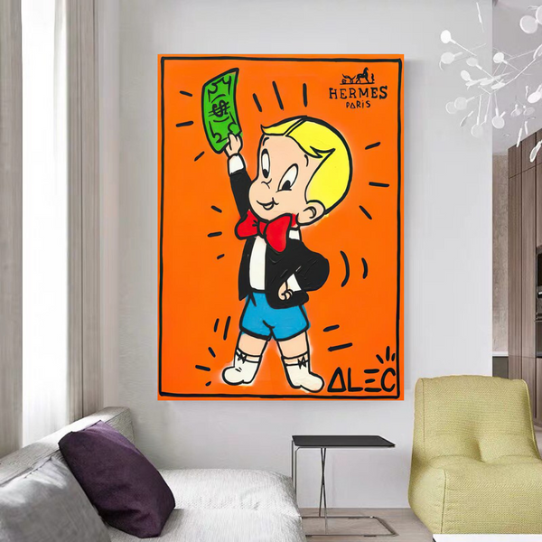 Richie Rich Art inspired - Money newest in the safe room