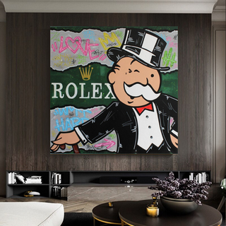 Alec Monopoly Rolex Money Man Canvas Wall Art-GraffitiWallArt