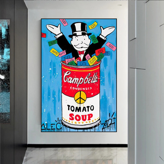 Alec Monopoly Tomato Soup Canvas Wall Art-GraffitiWallArt