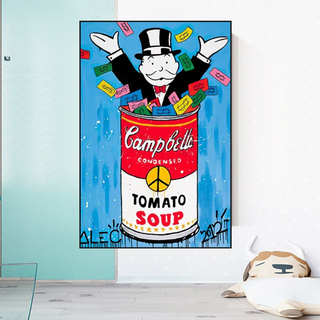 Alec Monopoly Tomato Soup Canvas Wall Art-GraffitiWallArt