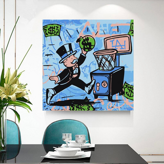 Alec Monopoly Wall Art: Money Bags Basket Goal-GraffitiWallArt